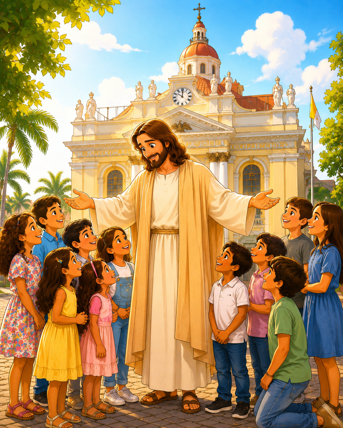 Jesus com as criancas